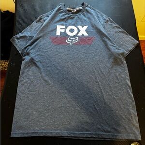 Vintage FOX racing Men's Blue Graphic T-Shirt size L MEASURMENTS SHOWN